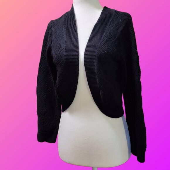 Worthington Sweaters - Worthington Navy Cropped Cardigan Size Large